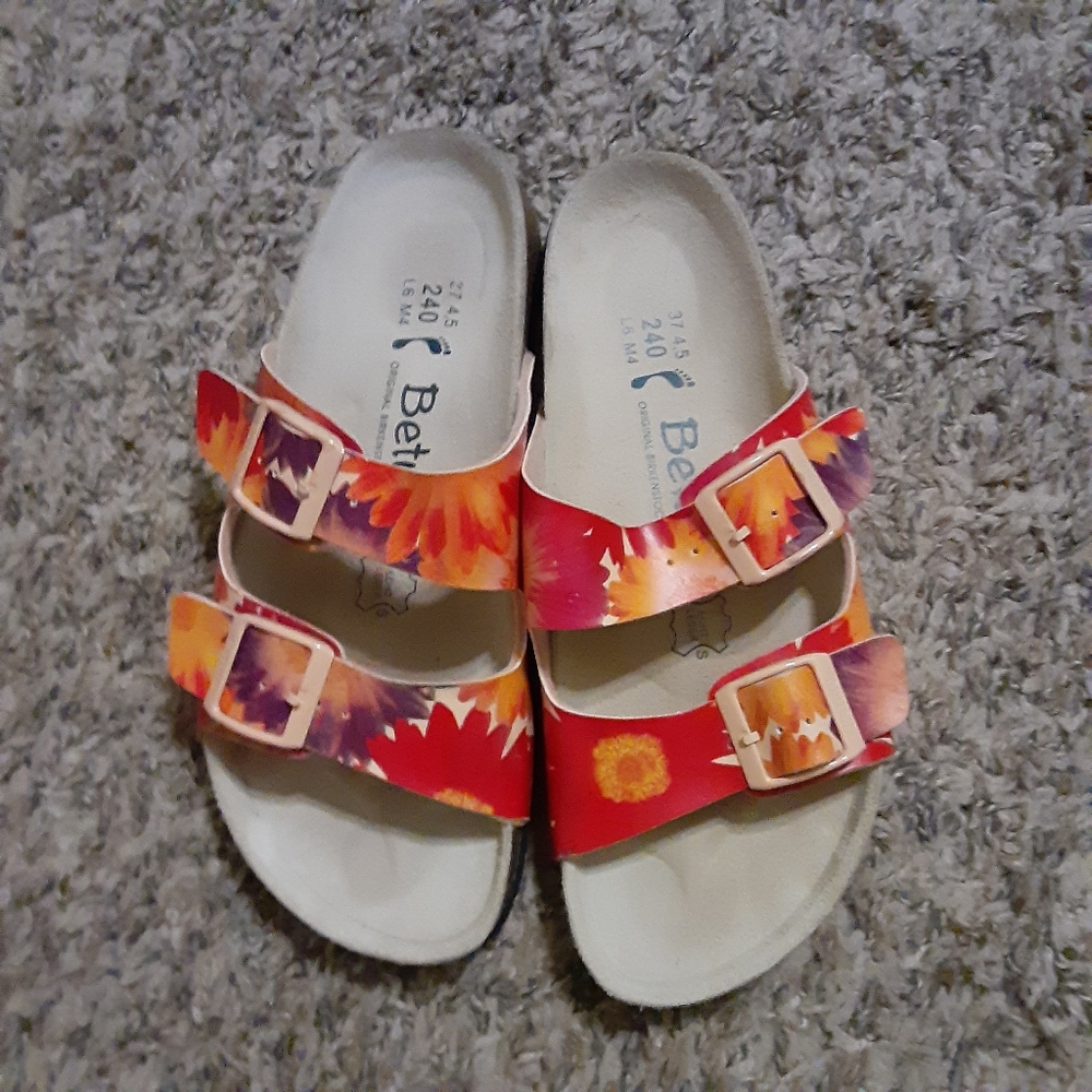 Betula Original Birkenstock 2 strap Sandals. 37 240 L6 M4 American Size 8